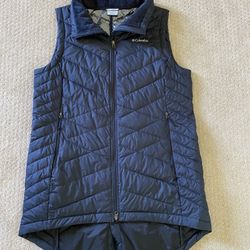 Columbia Black Womens Puffer Long Vest With Heat Technology Lining 