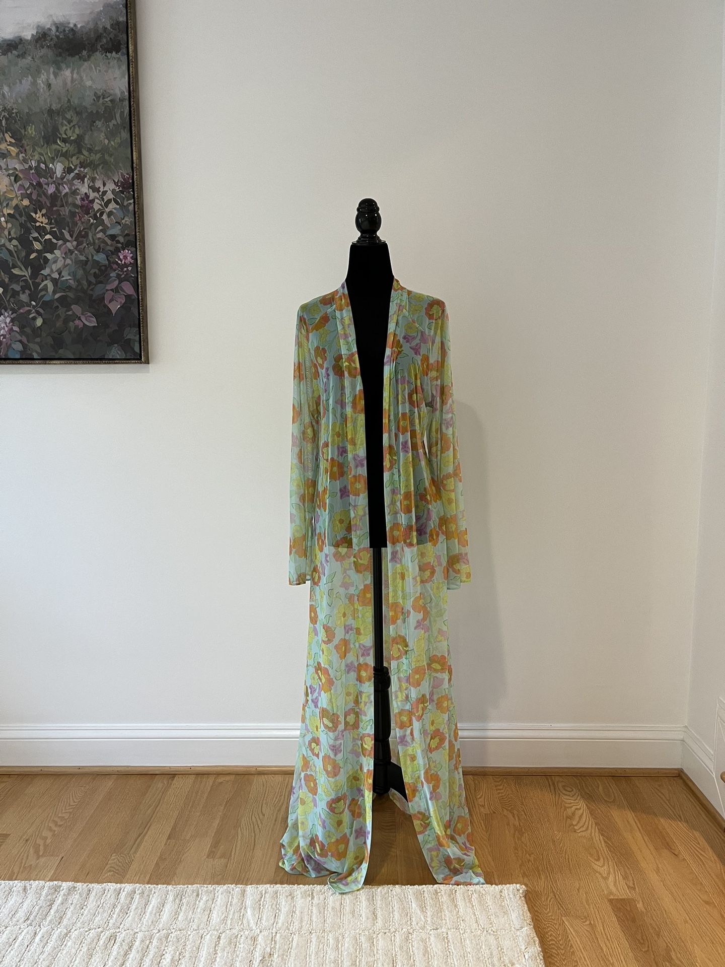 Long Mesh Robe 