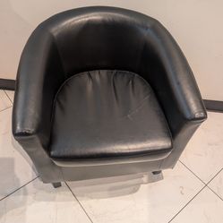 4 faux leather club chairs