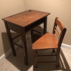 Antique Writing Desk And Chair 