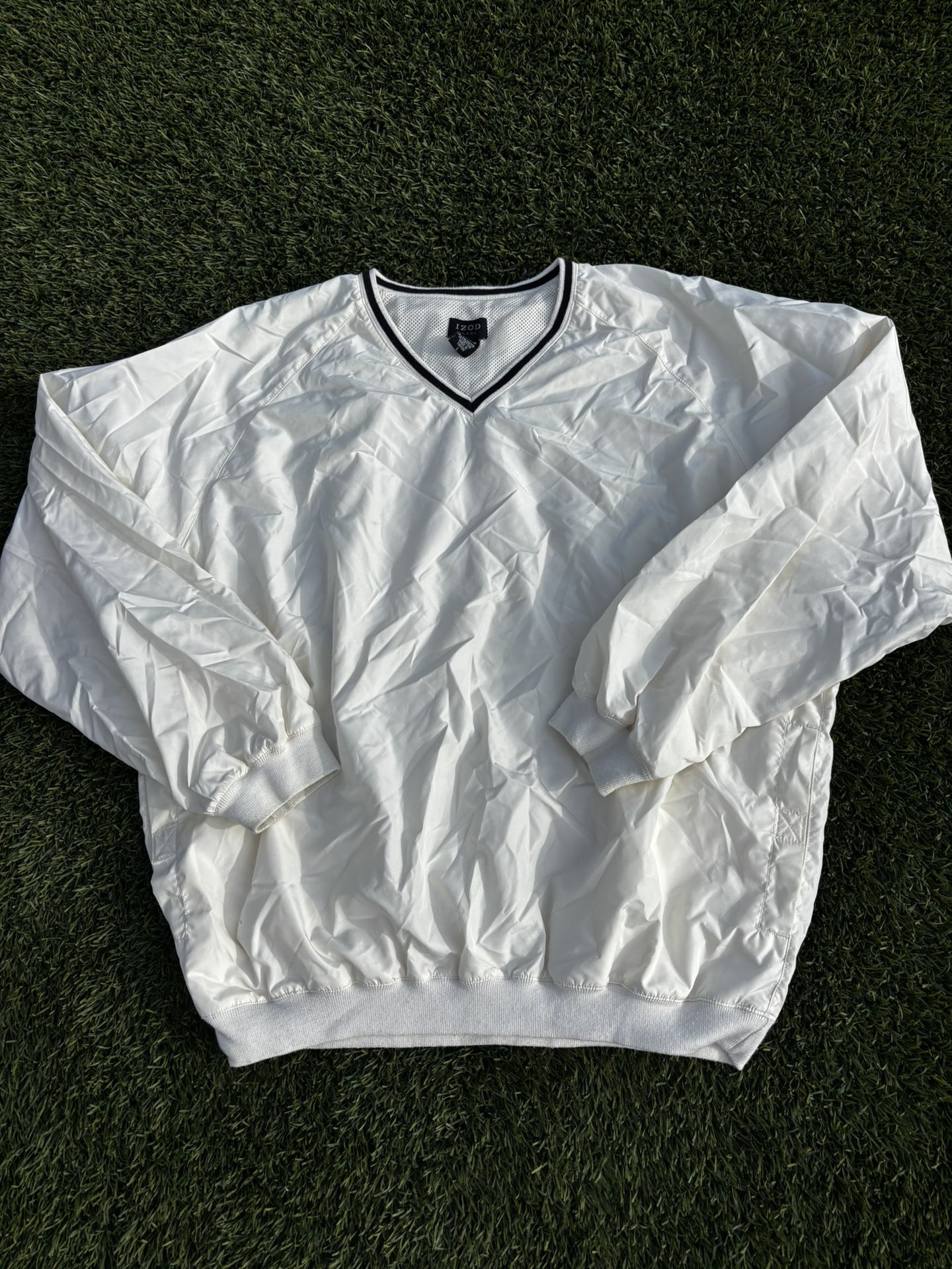 White Izod Windbreaker Pullover
