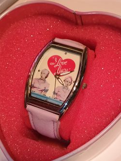 I Love Lucy Novelty Wristwatch Pink Strap