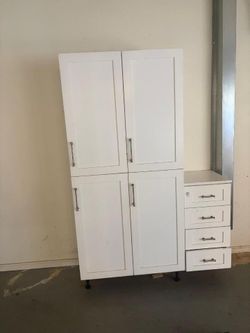White cabinet with drawers