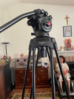 RAUBAY - DV2 69’’ fluid head video camera heavy duty stand for Sony, Canon, and Nikon camcorders