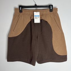 Nike Club Color Clash Shorts Mens Medium Brown NWT