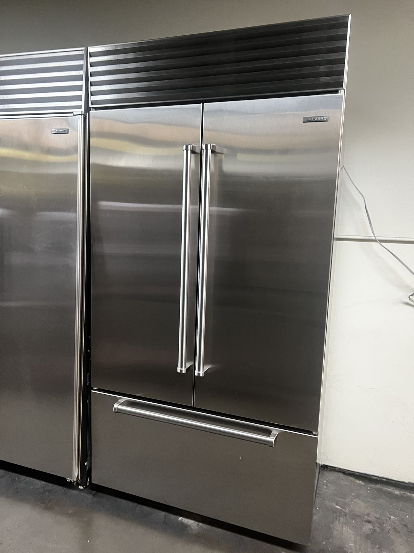 Sub Zero 42”Wide Built In French Style Stainless Steel Refrigerator