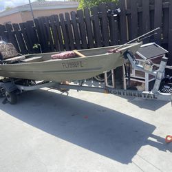 12’ Bass Topper Tracker With Trailer And Mercury 3.5hp