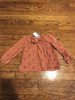 3T Burnt Orange Floral Shirt