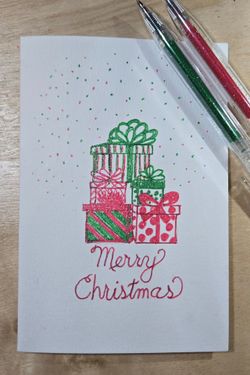 Happy Birthday! Merry Christmas! Hand Painted and Hand Drawn Cards