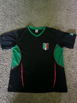 Vintage Y2K Mexico Soccer Jersey Style Shirt Rhinox Black Green L