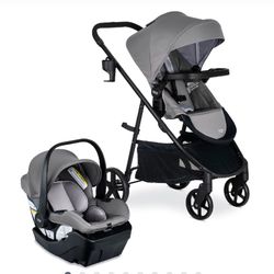 Britax Willow Brook Baby Travel System, Infant Car Seat and Stroller Combo with Aspen Base