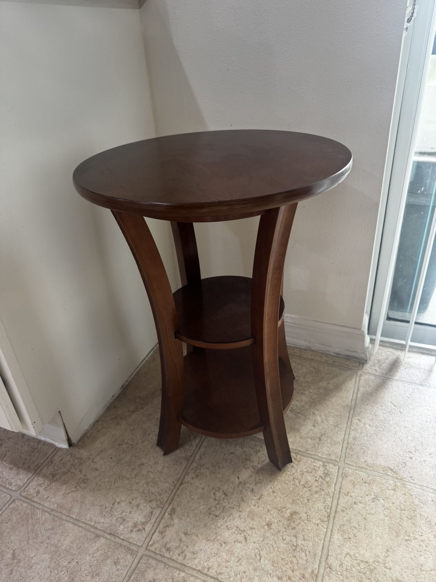 Round Wooden Accent Table - 2 available