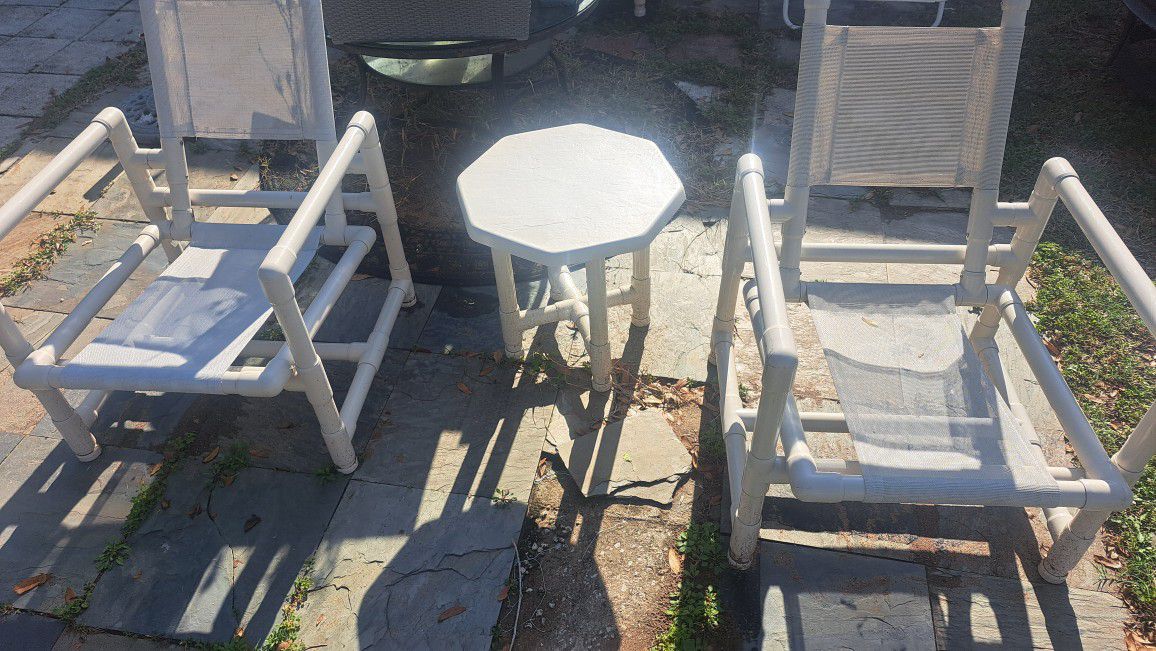 2 Chairs And 1 Small Table Outdoor Furniture 