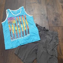 Boys Tank Shirt And Gray Shorts Size 5 By Jumping Beans #21