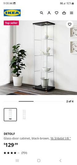 ikea detolf イケア デトルフ ガラス扉キャビネット　ブラックブラウン イケア（IKEA） DETOLF/デトルフ ガラス扉キャビネット43x163 cm