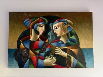 Vintage Surrealist E. Saville Painting