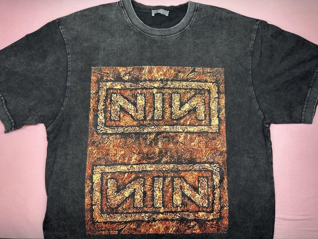 NINE INCH NAILS T-SHIRT OVERSIZED WASHED NEW SALE MEN SIZE L A5