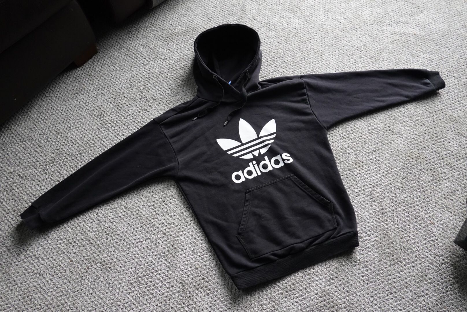 Adidas big logo Hoodie in black women size S
