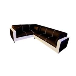 BRAND NEW 7X9FT SECTIONAL SOFA, BLACK FABRIC COMBO, Dakota, dark Granite FABRIC