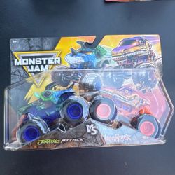 Monster Jam Jurassic Attack vs Velociraptor 2-Pack