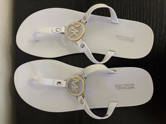 Michael Kors White Jelly Flip Flop Sandals