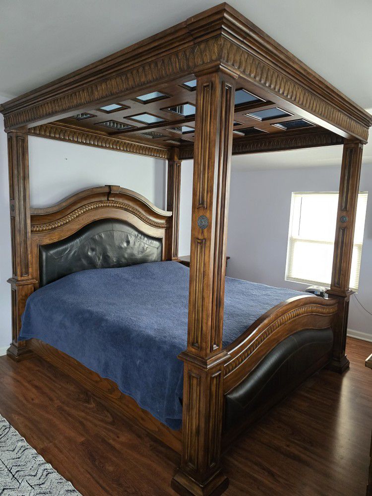 Canopy King Bed, Dresser, And Night Stand
