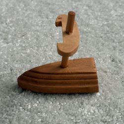 Small Wooden Toy Boat 2.5 Inches Tall Not To Be Played In The Water