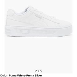 White Leather Pumas Women Size 10