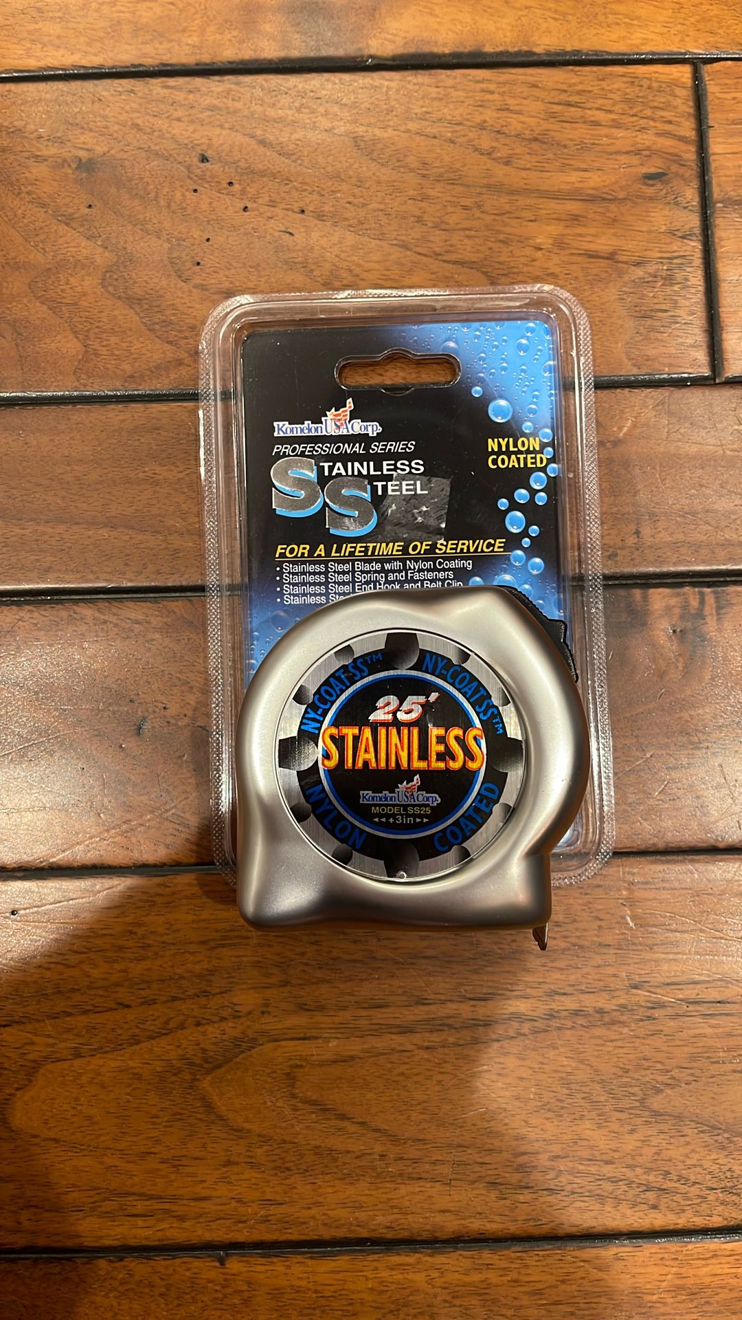Komelon USA Stainless Steel Nylon Coating 25' Tape Measure