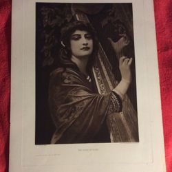 THE HARP OF TARA ORIGINAL PHOTOGRAVURE ANTOINE AUGUSTE ERNEST HEBERT 1800S THE ORIGINAL