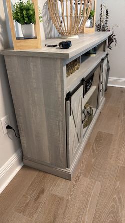 Farmhouse Entertainment Center / TV Stand with Sliding Barn Doors