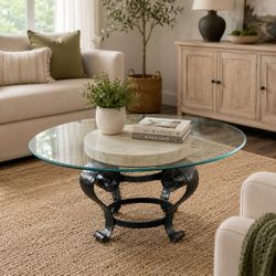 Elegant Coffee Table w/ Stone Accent