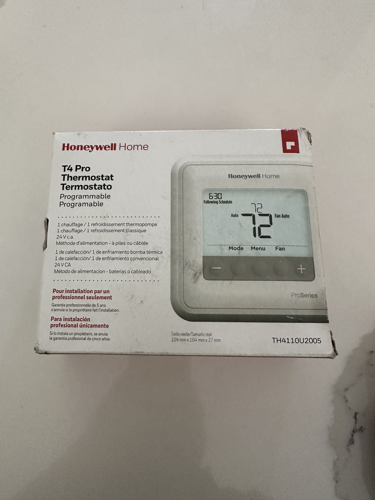 Honeywell T4 Pro Programable Thermostat - Brand new and never opened 
