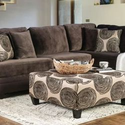 Brown Microfiber Sectional Couch 