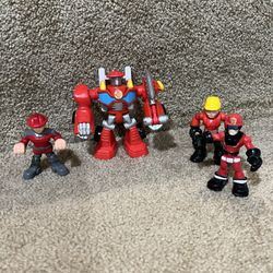 TRANSFORMERS Rescue Bots HEATWAVE Figure The Fire-Bot Hasbro lot of 4 fireman