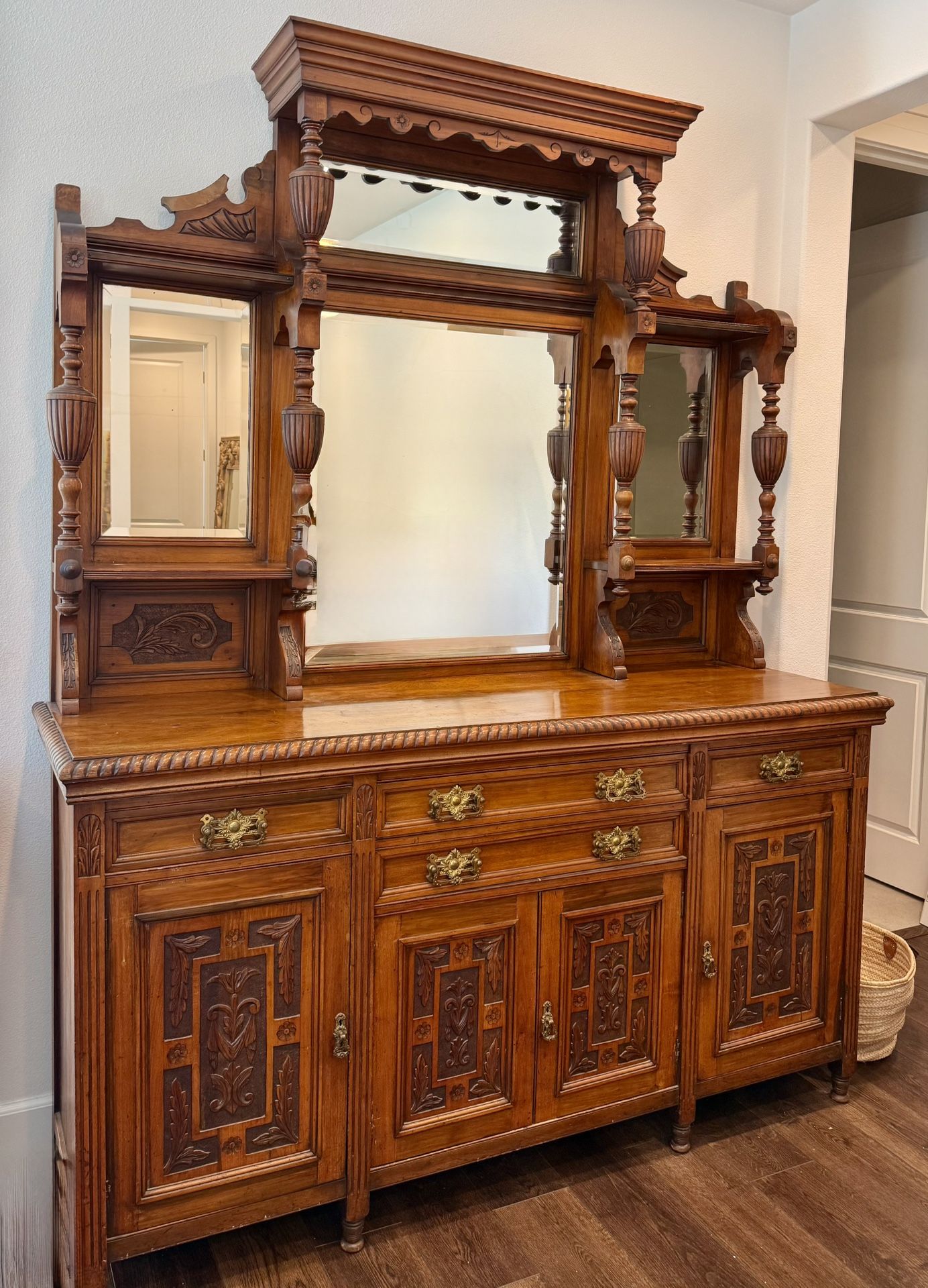 Stunning Antique Mirrored Sideboard