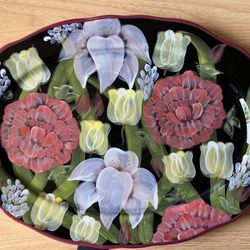 Large Floral Serving tray - Crafted International China