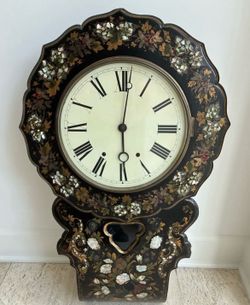 Victorian Papier Mache Wall Clock