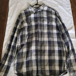 Vans Off The Wall Men’s Flannel Shirt – XL – Gray/Black Plaid