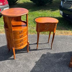 Antique Inlaid Side Tables 