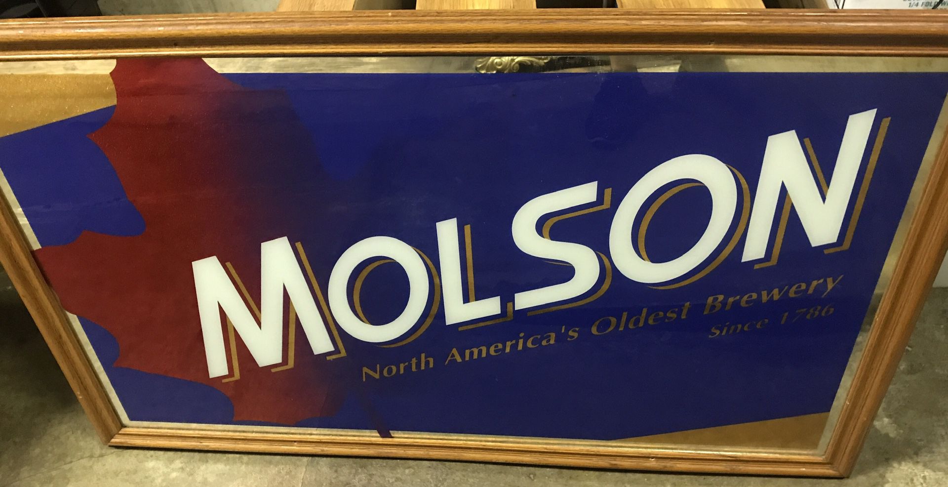 Molson Canadian Mirror Mancave Bar 4” X 3”