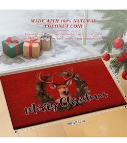 New Merry Christmas Coir Doormat with Reindeer