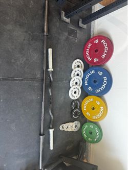 Rogue Ohio Bar, Curl Bar, and Plates