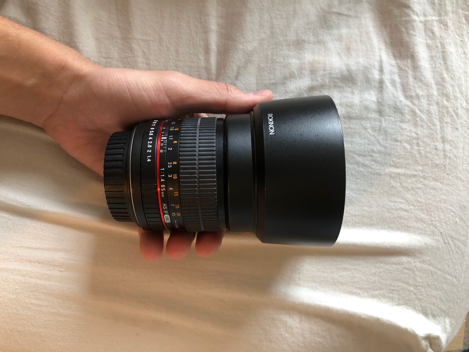 Rokinon lense for canon, 85mm 1.4