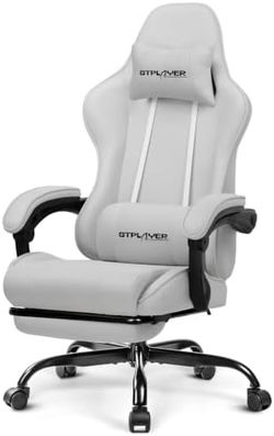 GTPLAYER Gaming Chair, Computer Chair with Footrest and Lumbar Support