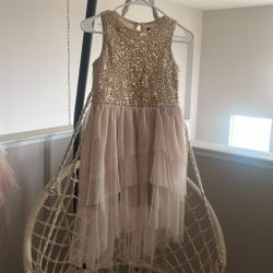 Girls Gold Accent Dress Size 12