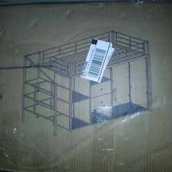 BIG FULL SIZE BED HAS STAIRS & DESK ON BOTTOM 