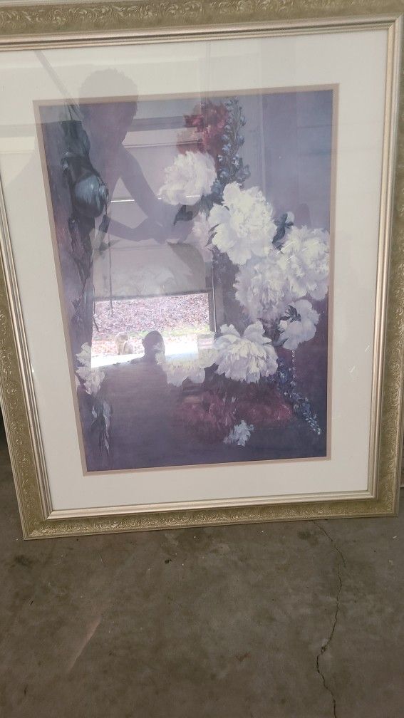 Beautiful Floral Framed Art. Any One $20. All 3 For $50