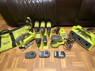 Ryobi Power Tool Set With Batteries and Chargers Ryobi Herramienta Con Baterias y Cargadores