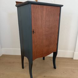 Antique Tall Wine Record File Storage Cabinet with Lock 